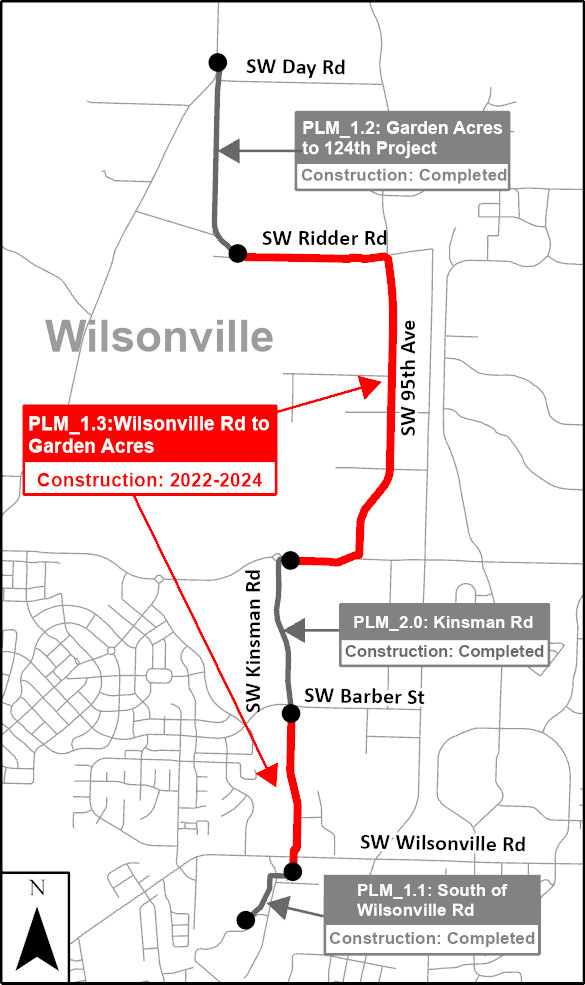 Wilsonville Area Pipeline Project PLM 1.3 Map